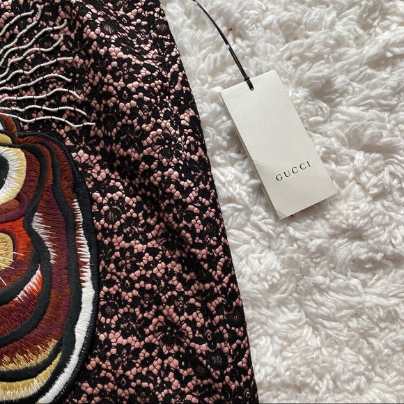 Gucci Tiger Embellished Viscose & Lace Skirt - Picture 3 of 10